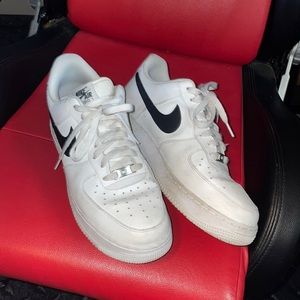 Nike Air Force 1s Black and White